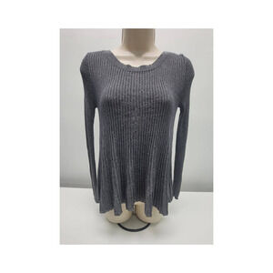 Women's Blouse Pullover Sweater Cable & Gauge Size Small - Gray